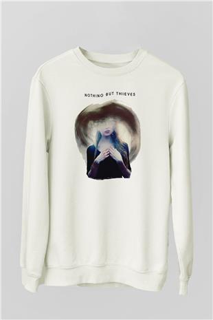 Nothing But Thieves Baskılı Beyaz Unisex Sweatshirt