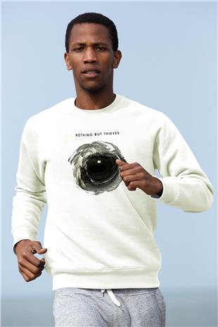 Nothing But Thieves Baskılı Beyaz Unisex Sweatshirt