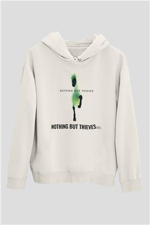 Nothing But Thieves Baskılı Beyaz Unisex Kapüşonlu Sweatshirt