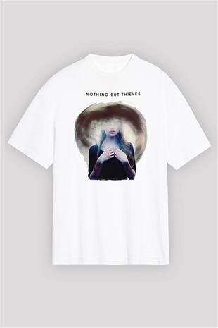 Nothing But Thieves Baskılı Beyaz Unisex Oversize Tişört - Tshirt