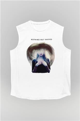 Nothing But Thieves Baskılı Beyaz Unisex Kolsuz Tişört - Tshirt