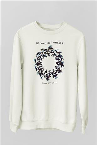Nothing But Thieves Baskılı Beyaz Unisex Sweatshirt