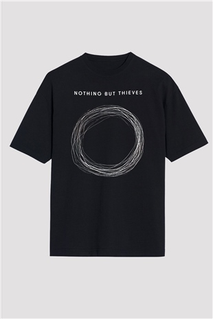 Nothing But Thieves Baskılı Unisex Siyah Oversize Tişört - Tshirt