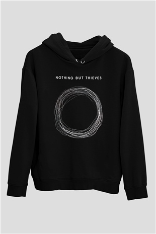 Nothing But Thieves Baskılı Unisex Siyah Kapüşonlu Sweatshirt