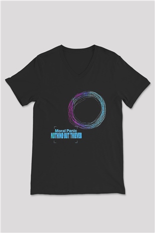 Nothing But Thieves Baskılı Unisex Siyah V Yaka Tişört - Tshirt