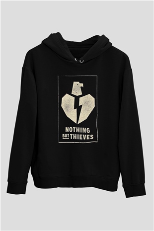 Nothing But Thieves Baskılı Unisex Siyah Kapüşonlu Sweatshirt