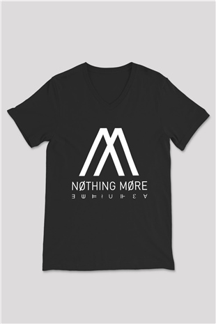 Nothing More Siyah Unisex V Yaka Tişört T-Shirt