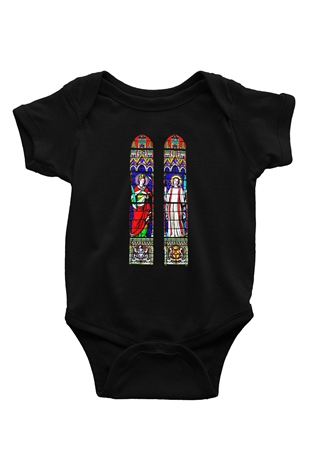 Notre Dame Katedrali Baskılı Siyah Bebek Body - Zıbın