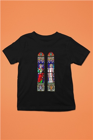 Notre Dame Katedrali Baskılı Siyah Unisex Çocuk Tişört
