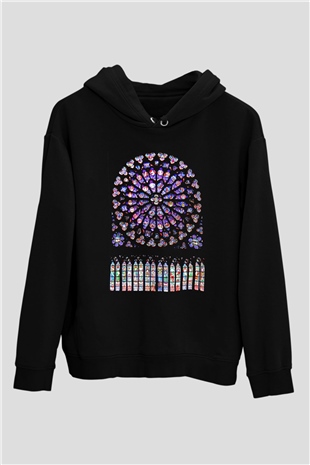 Notre Dame Katedrali Siyah Unisex Hoodie