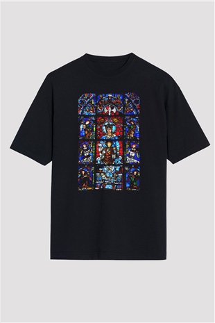 Notre Dame Katedrali Siyah Unisex Oversize Tişört T-Shirt