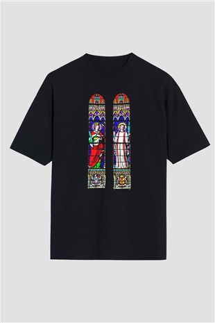 Notre Dame Katedrali Siyah Unisex Oversize Tişört T-Shirt