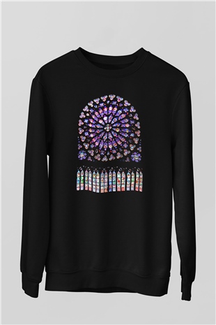 Notre Dame Katedrali Siyah Unisex Sweatshirt