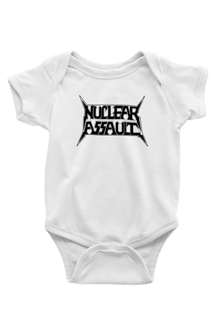 Nuclear Assault Baskılı Beyaz Unisex Bebek Body - Zıbın