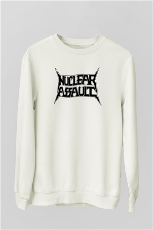 Nuclear Assault Beyaz Unisex Sweatshirt