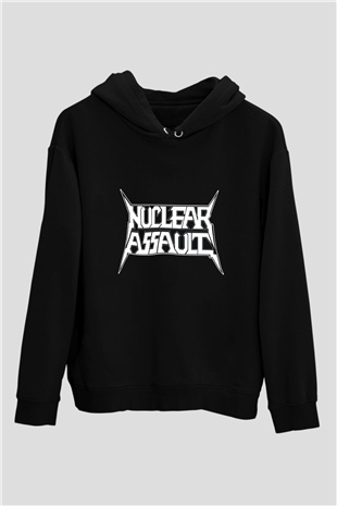Nuclear Assault Siyah Unisex Hoodie