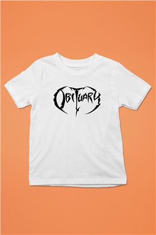 Obituary Baskılı Beyaz Unisex Çocuk Tişört