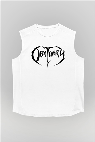 Obituary Beyaz Unisex Kolsuz Tişört