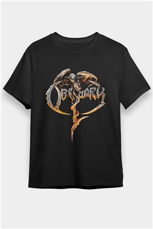 Obituary Siyah Unisex Tişört T-Shirt - TişörtFabrikası