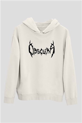 Obscura Beyaz Unisex Kapşonlu Sweatshirt