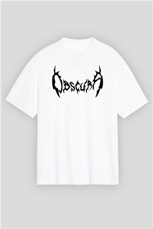 Obscura Beyaz Unisex Oversize Tişört T-Shirt