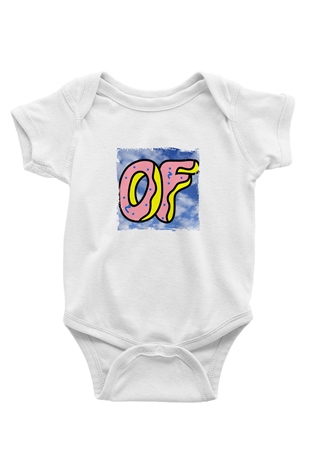 Odd Future Baskılı Unisex Beyaz Bebek Body - Zıbın