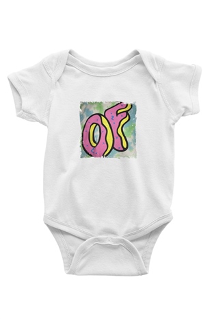 Odd Future Baskılı Unisex Beyaz Bebek Body - Zıbın