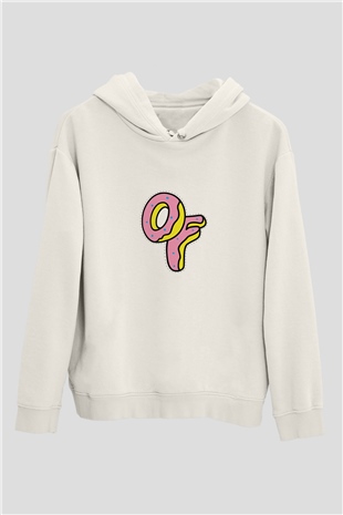 Odd Future Baskılı Unisex Beyaz Kapüşonlu Sweatshirt