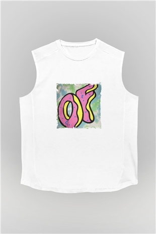 Odd Future Baskılı Unisex Beyaz Kolsuz Tişört