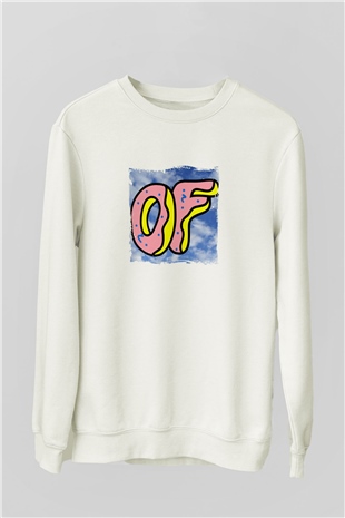 Odd Future Baskılı Unisex Beyaz Sweatshirt