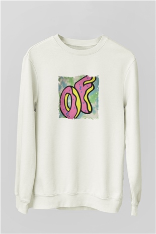 Odd Future Baskılı Unisex Beyaz Sweatshirt