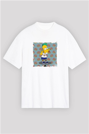 Odd Future Baskılı Oversize Beyaz Tişört