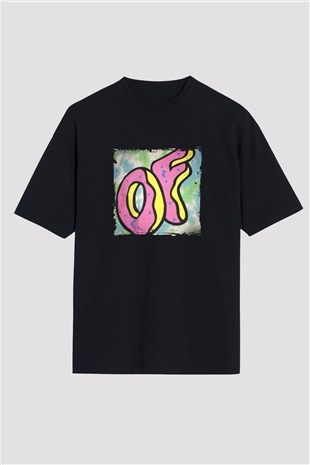 Odd Future Baskılı Unisex Oversize Siyah Tişört