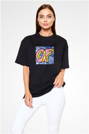 Odd Future Baskılı Unisex Oversize Siyah Tişört