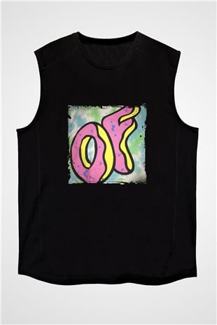 Odd Future Baskılı Unisex Siyah Kolsuz Tişört