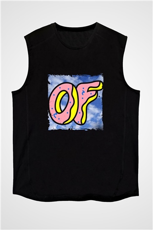 Odd Future Baskılı Unisex Siyah Kolsuz Tişört