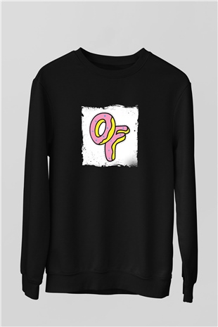 Odd Future Baskılı Unisex Siyah Sweatshirt
