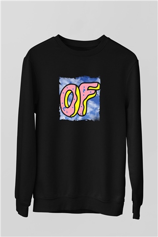 Odd Future Baskılı Unisex Siyah Sweatshirt