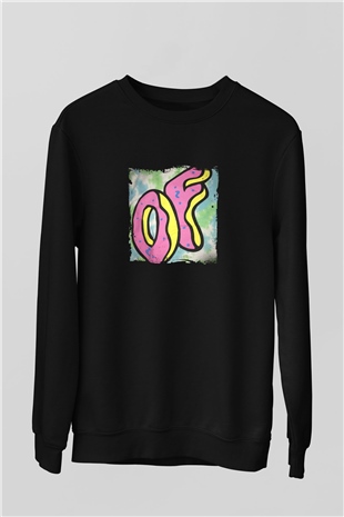 Odd Future Baskılı Unisex Siyah Sweatshirt