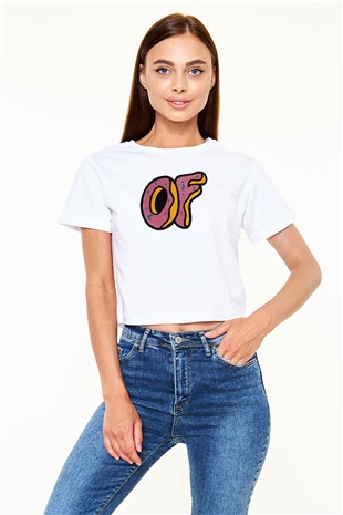 Odd Future Beyaz  Crop Top Tişört