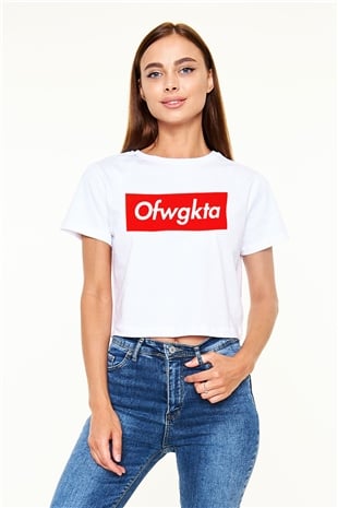 Odd Future Beyaz Croptop Tişört