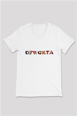 Odd Future Beyaz Unisex V Yaka Tişört T-Shirt
