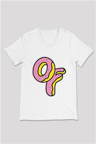 Odd Future Beyaz Unisex V Yaka Tişört