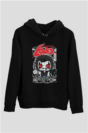Ödül Avcısı Baskılı Unisex Siyah Hoodie