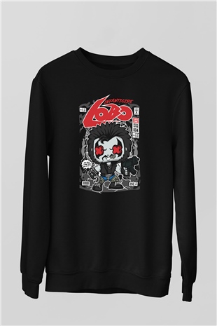Ödül Avcısı Baskılı Unisex Siyah Sweatshirt