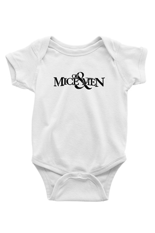 Of Mice and Men Baskılı Beyaz Unisex Bebek Body - Zıbın