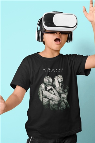 Of Mice and Men Baskılı Siyah Unisex Çocuk Tişört