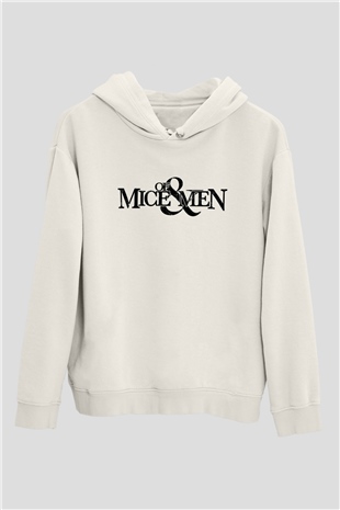 Of Mice and Men Beyaz Unisex Kapşonlu Sweatshirt