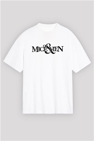 Of Mice and Men Beyaz Unisex Oversize Tişört T-Shirt