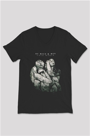 Of Mice and Men Siyah Unisex V Yaka Tişört T-Shirt